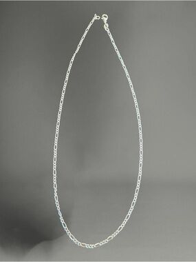 Classic Sterling Silver 925 Plated Figaro Chain Necklace - 1/16th” Wide New